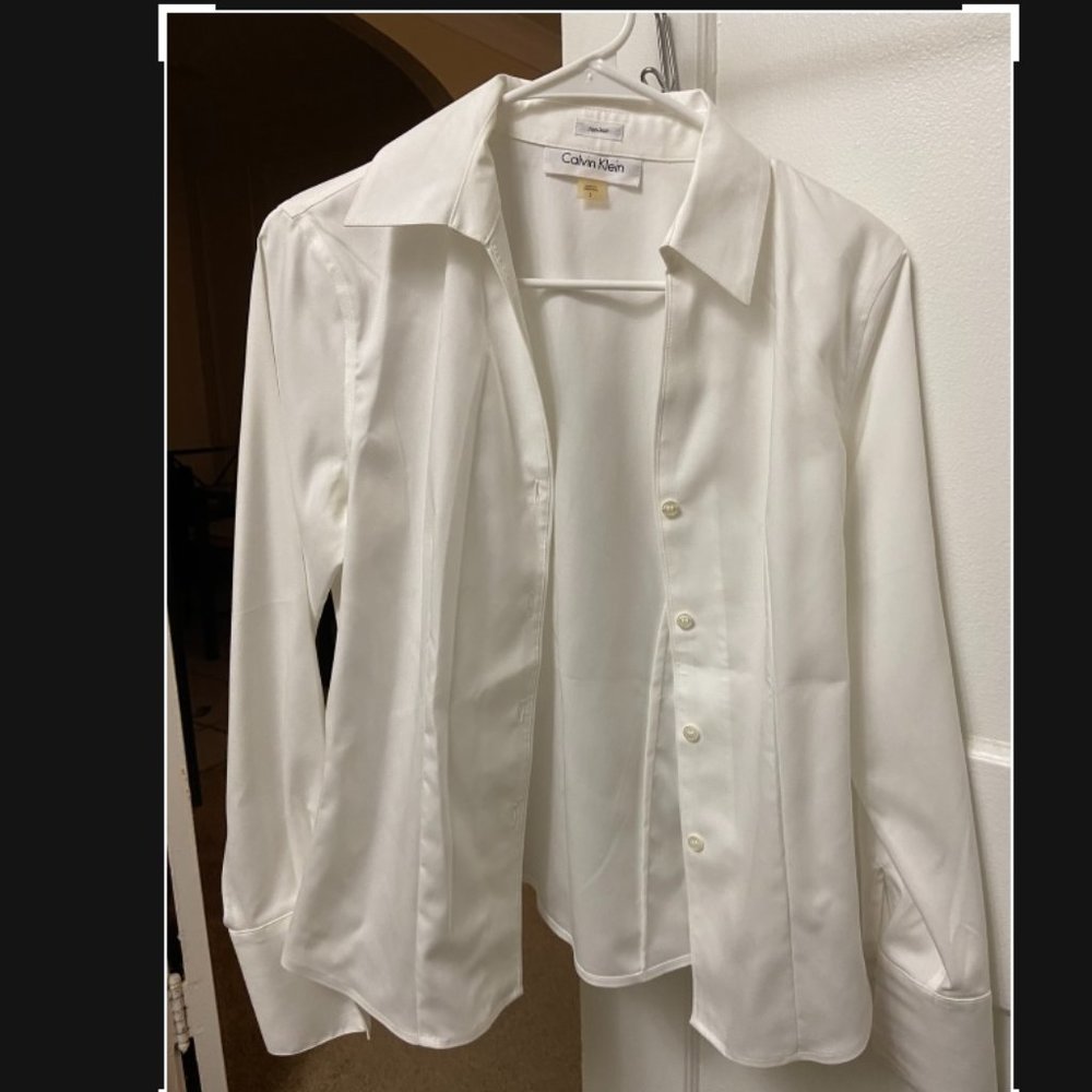calvin klein white button up